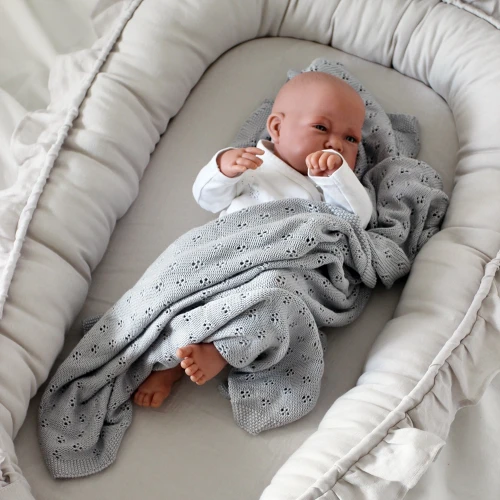 Openwork bamboo blanket Light grey - II quality (I)