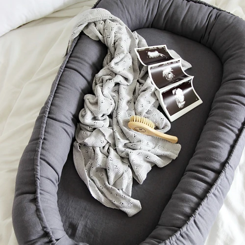Openwork bamboo blanket Light grey - II quality (I)