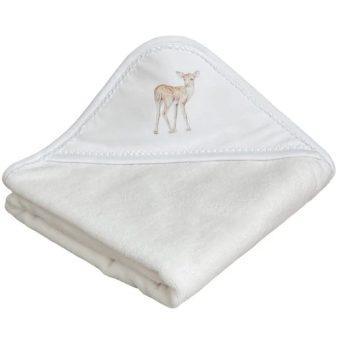 Ręcznik niemowlęcy Premium z kapturkiem Fawn 80x80 cm Waniliowy