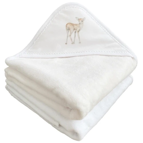 Ręcznik niemowlęcy Premium z kapturkiem Fawn 80x80 cm Waniliowy