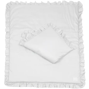 Pościel  Baby  bez wypełnienia z falbanką Jasny szary 70x100 cm