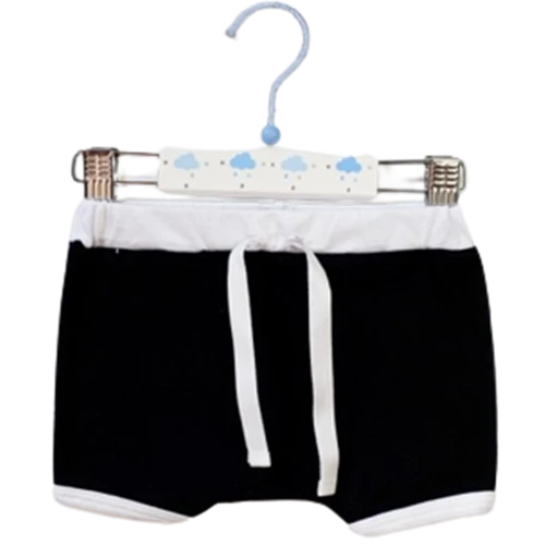 Szorty Baby Roll czarne z białą lamówką