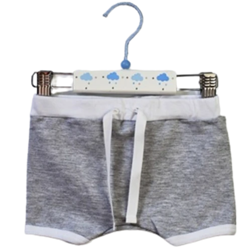 Szorty Baby Roll szare z białą lamówką 