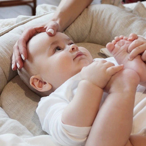 Gniazdko Niemowlęce Pure nature z falbanką Natural