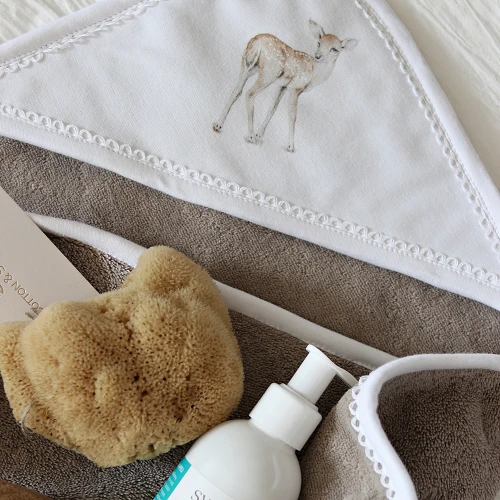 Newborn Premium hooded towel Fawn Chocolate 80x80 cm  