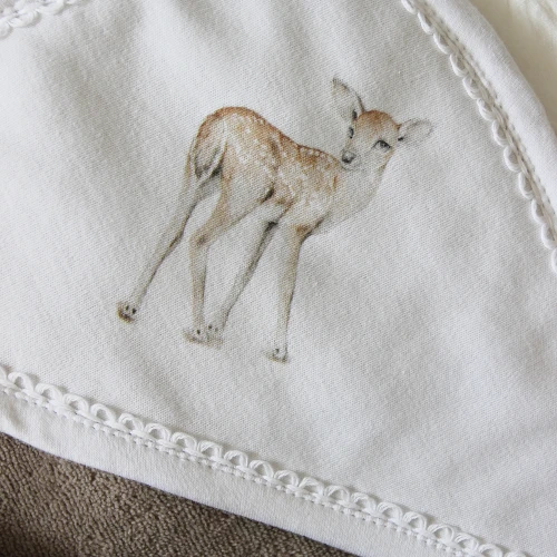 Newborn Premium hooded towel Fawn Chocolate 80x80 cm  