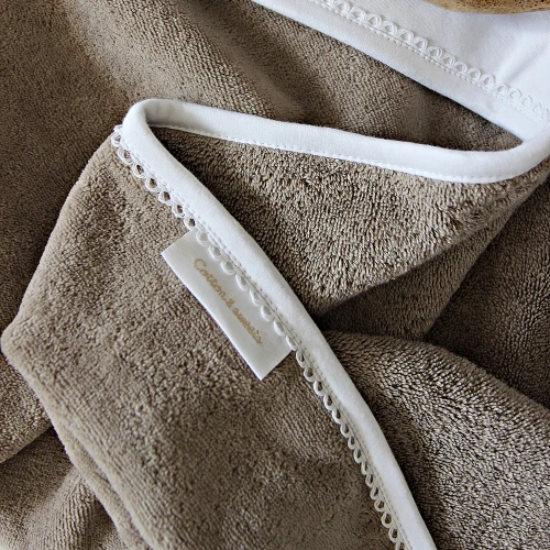 Newborn Premium hooded towel Fawn Chocolate 80x80 cm  