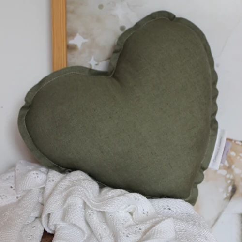Mini heart pillow PN Olive