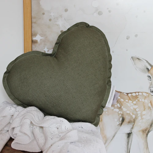 Mini heart pillow PN Olive