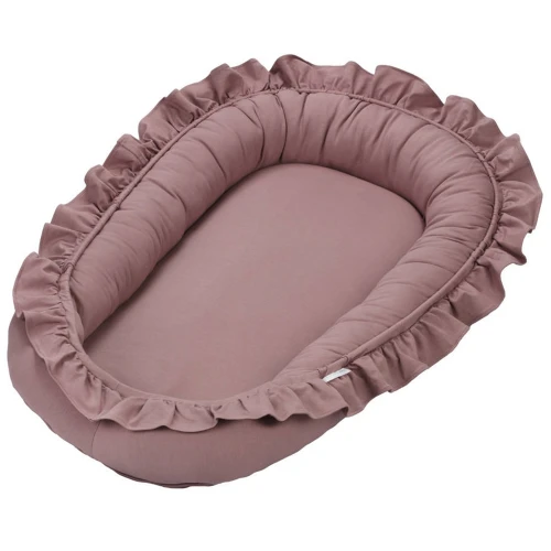 Gniazdko niemowlęce BASIC z falbanką Blush