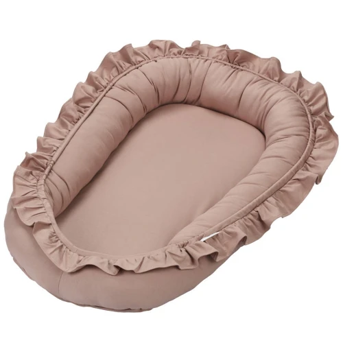 Gniazdko niemowlęce BASIC z falbanką Brzoskwinia