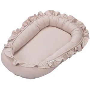 Baby nest BASIC with ruffles Powder pink