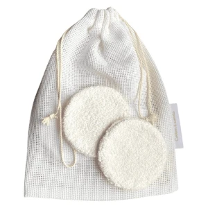 Wielorazowe płatki kosmetyczne peelingujące Care Pads - zestaw 4 szt. z woreczkiem do prania Waniliowe