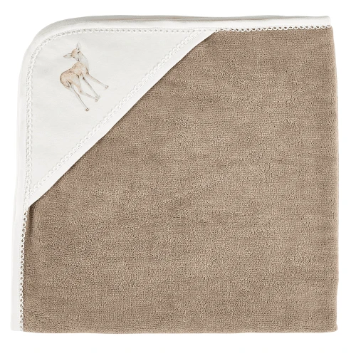 Newborn Premium hooded towel Fawn Chocolate 80x80 cm  