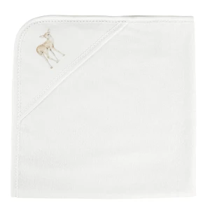Ręcznik niemowlęcy Premium z kapturkiem Fawn 80x80 cm Biały