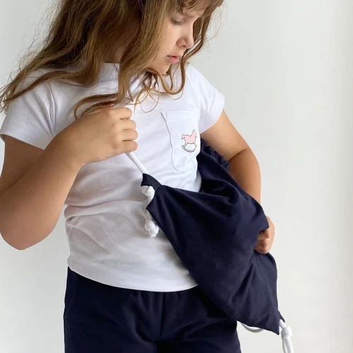 T-shirt dziecięcy Premium Logo Pudrowy róż