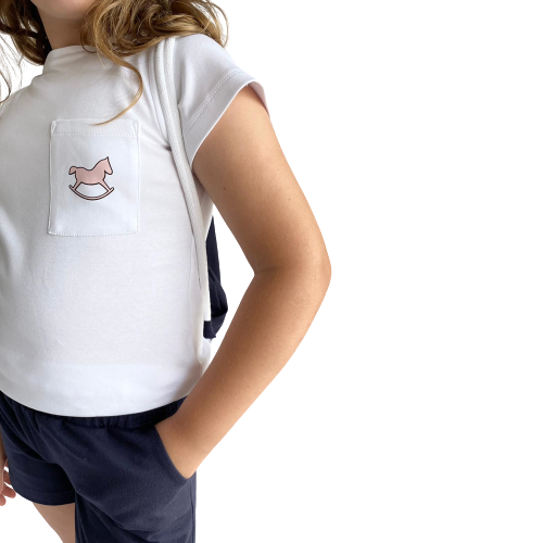 T-shirt dziecięcy Premium Logo Pudrowy róż