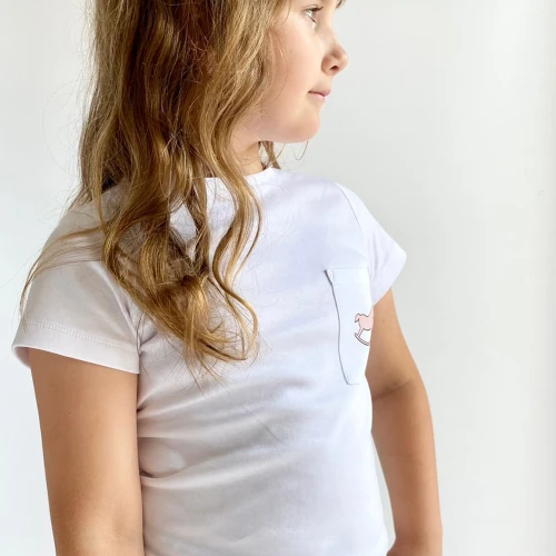 T-shirt dziecięcy Premium Logo Pudrowy róż