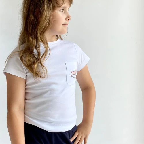 T-shirt dziecięcy Premium Logo Pudrowy róż