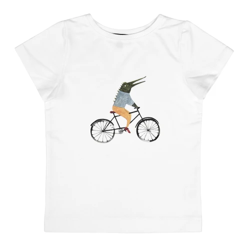 Premium Kinder T-Shirt mit ECRU Krokodil (Schwergewicht)