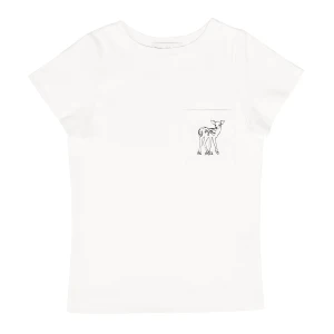 Ecru T-shirt dziecięcy (Gruby) Premium z haftem Sarenka 