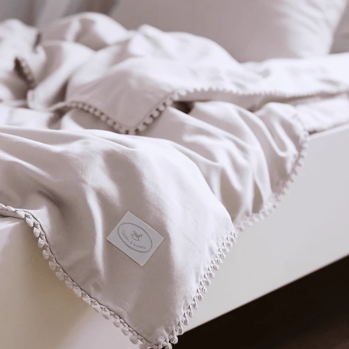 Pościel Junior Soft z koronką Pudrowy róż (100x135cm)