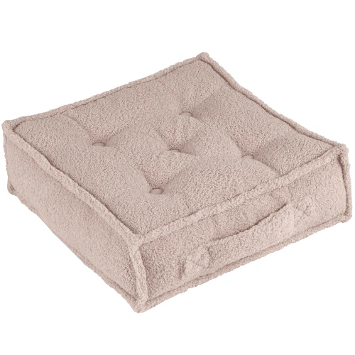 Pikowana pufa Boho Boucle Pudrowy róż