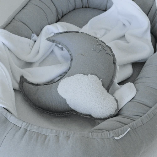 Ręcznik niemowlęcy Premium z kapturkiem Fawn 80x80 cm Biały