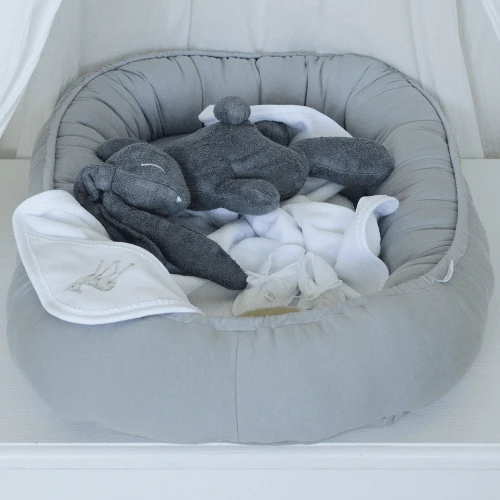 Ręcznik niemowlęcy Premium z kapturkiem Fawn 80x80 cm Biały