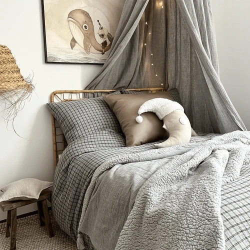 Sleeping moon pillow Natural linen
