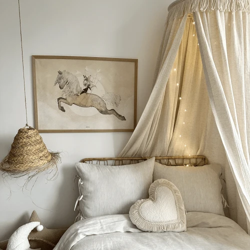 Boho Twist heart pillow Vanilla