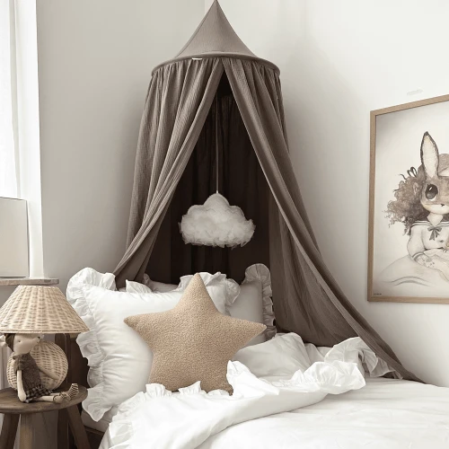 Muselin organic cotton canopy Chocolate