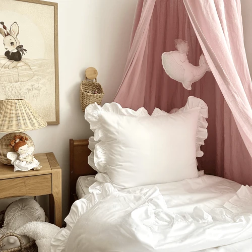 Junior Margaret bed linen set with ruffles White covers