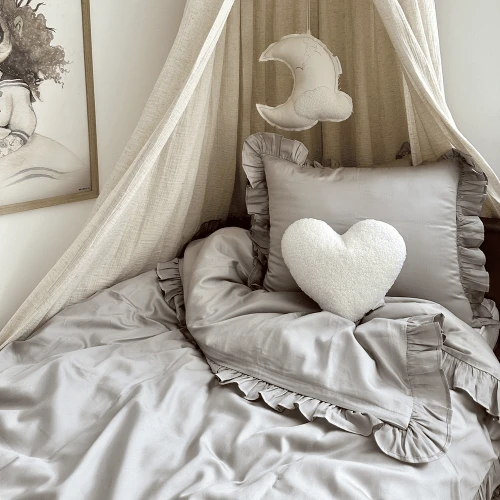 Pościel Junior Margaret z falbanką Ciemny beż bez wypełnienia 