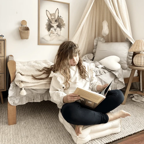 Junior Margaret bed linen set with ruffles Dark beige covers