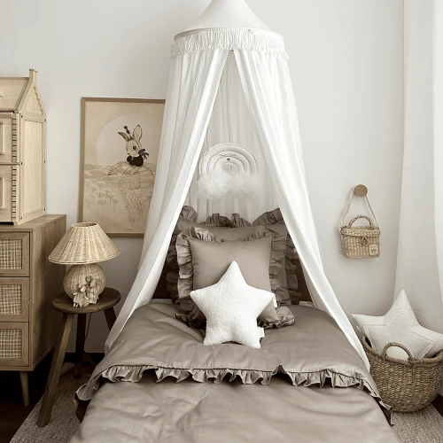 Adult Bed linen with ruffles Margaret Taupe 