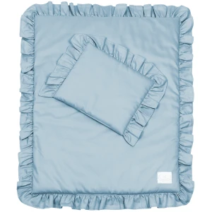 Newborn bedding set with ruffles Filled Blue