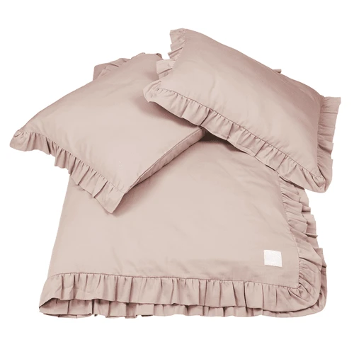 Adult Bed linen with ruffles Margaret Dusty pink 