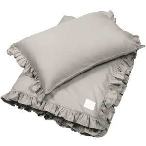 Junior Margaret bed linen set with ruffles Stone covers