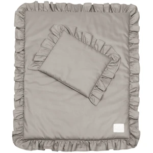Newborn bedding set with ruffles filled Stone