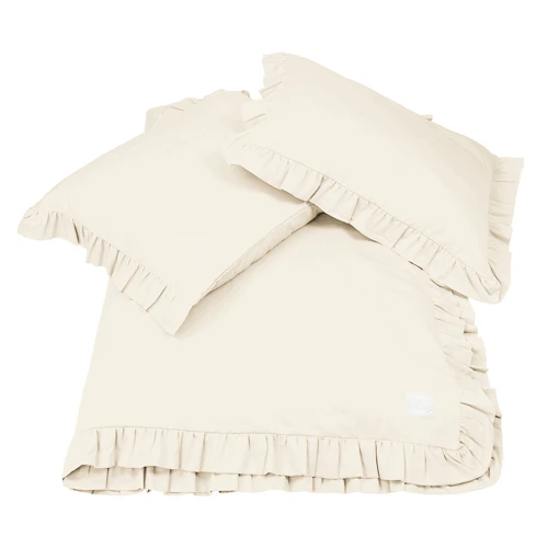 Pościel Adult Margaret z falbanką Waniliowa 