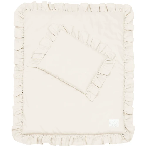 Pościel niemowlęca z falbanką Margaret Waniliowa z wypełnieniem