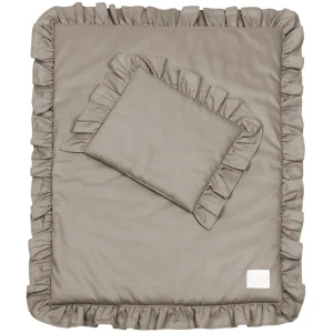 Newborn bedding set with ruffles filled Taupe 
