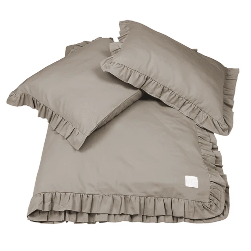 Adult Bed linen with ruffles Margaret Taupe 