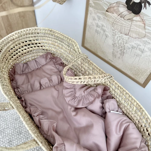 Newborn bedding set with ruffles filled Dusty pink