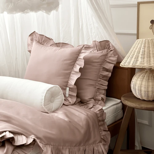 Poduszka z falbanką Margaret Dusty pink