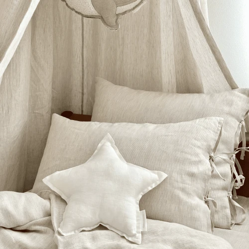 Linen Junior bed linen set without filling Strings Beige stripes