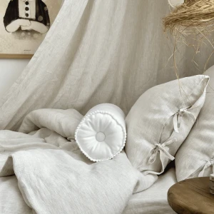 Linen Junior bed linen set without filling Strings Beige stripes