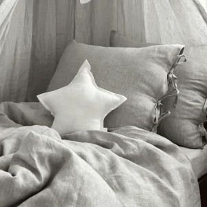 Linen Junior bed linen set without filling Ice grey melange