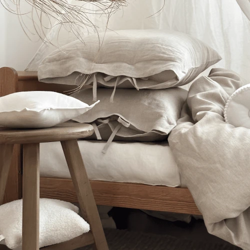 Linen Junior bed linen set without filling Natural